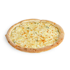 traditional Italian pizza white background