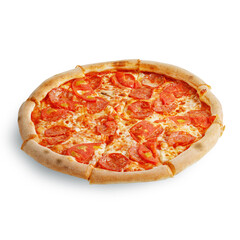 traditional Italian pizza white background