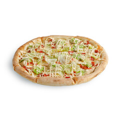 traditional Italian pizza white background