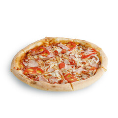traditional Italian pizza white background