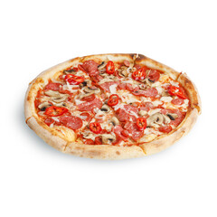 traditional Italian pizza white background