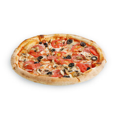 traditional Italian pizza white background
