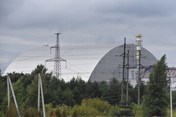 Sarcophagus of the Chernobyl nuclear reactor. 