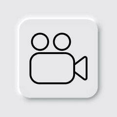 Video camera simple icon. Flat desing. Neumorphism design.ai