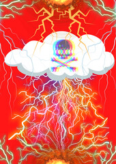 lighting cloud vector illustration poster