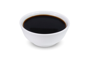 Soy sauce on an isolated white background.