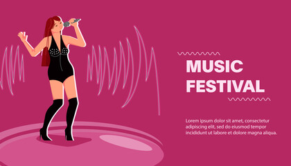 Web site banner template with live music festival