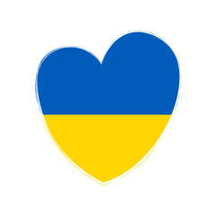 Heart with country flag.Ukraine.Vector graphics. 