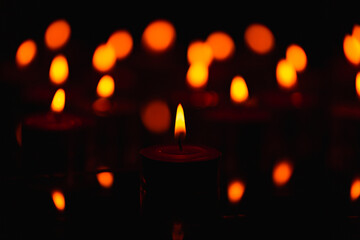 Candle,burning candles on the dark surface of remembrance day,Burning candles in darkness 