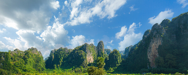 limestone mountains,Noen Maprang National Park, Phitsanulok Province