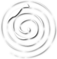 Spiral_6 in halftone dots effect style. Vector.