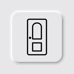Door simple icon. Flat desing. Neumorphism design.ai