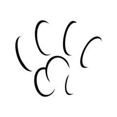 Animal pawprints. Sketch footprints of a rabbit, bunny, cat or dog. Vector illustration isolated in white background