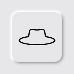 Hat simple icon vector. Flat desing. Neumorphism design.ai