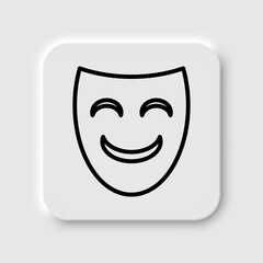 Mask simple icon vector. Flat desing. Neumorphism design.ai