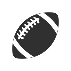 American football logo. Simple rugby ball icon. On white background