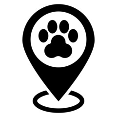 icon location of a pet store, pet exhibition and animal shelter