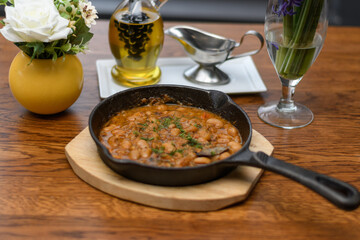 bean meal with a pestle