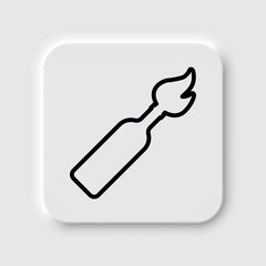 Molotov cocktail simple icon. Flat desing. Neumorphism design.ai
