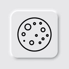 Moon simple icon. Flat desing. Neumorphism design.ai