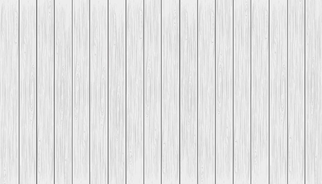 White and Grey wood panel texture for backgrounds. Backdrop banner White washed wooden boards,Vector illustration Table top view, Rustic grayscale plank wallpaper.