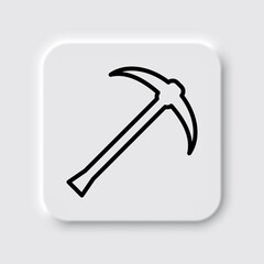 Pickaxe simple icon. Flat desing. Neumorphism design.ai