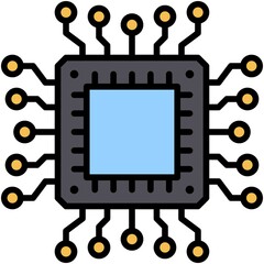 CPU Mining icon, Blockchain related vector illustration