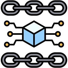 Chain icon, Blockchain related vector illustration