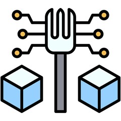 Fork icon, Blockchain related vector illustration