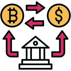 Centralized Exchange icon, Blockchain related vector illustration