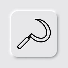 Sickle simple icon. Flat desing. Neumorphism design.ai