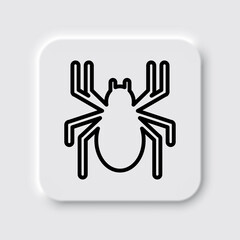 Spider simple icon. Flat desing. Neumorphism design.ai