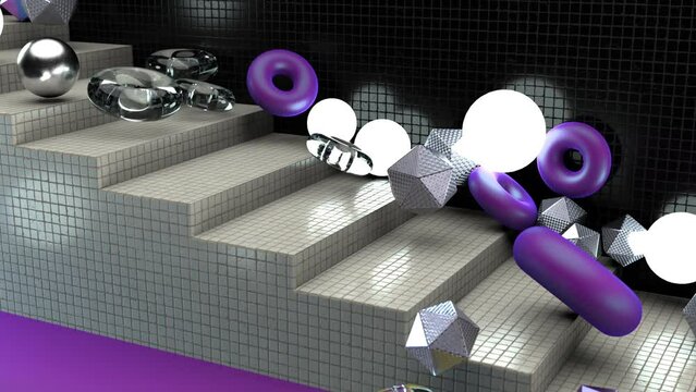 Abstract Objects Falling Down