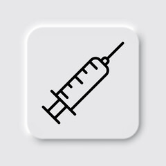 Syringe simple icon. Flat desing. Neumorphism design.ai