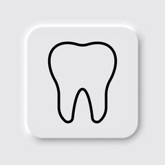Tooth simple icon. Flat desing. Neumorphism design.ai