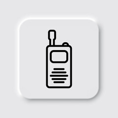 Walkie talkie simple icon. Flat desing. Neumorphism design.ai