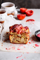 blood orange earl grey and cardamom bun..selective focus
