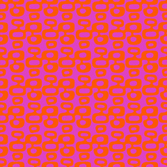 Pink and orange Mid-Century Modern "Tiki" pattern, repeatable and seamless.
