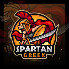 Spartan greek mascot. esport logo design