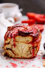 blood orange earl grey and cardamom bun..selective focus