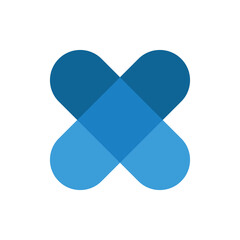 Cross icon premium blue vector illustration design for apps and website