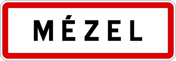 Panneau entrée ville agglomération Mézel / Town entrance sign Mézel