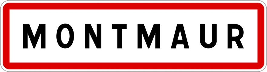 Panneau entrée ville agglomération Montmaur / Town entrance sign Montmaur