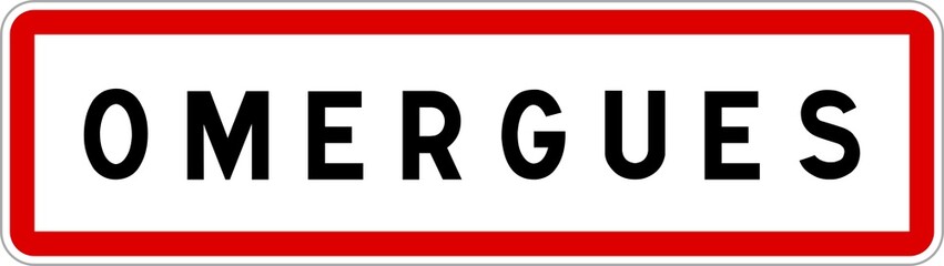 Panneau entrée ville agglomération Omergues / Town entrance sign Omergues