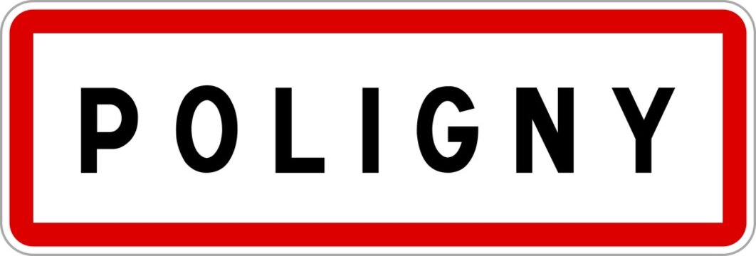 Panneau entr&eacute;e ville agglom&eacute;ration Poligny / Town entrance sign Poligny