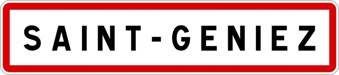 Panneau entrée ville agglomération Saint-Geniez / Town entrance sign Saint-Geniez