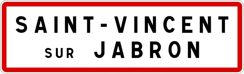Panneau entrée ville agglomération Saint-Vincent-sur-Jabron / Town entrance sign Saint-Vincent-sur-Jabron