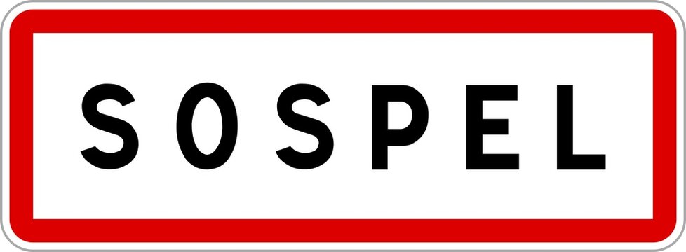 Panneau entrée ville agglomération Sospel / Town entrance sign Sospel