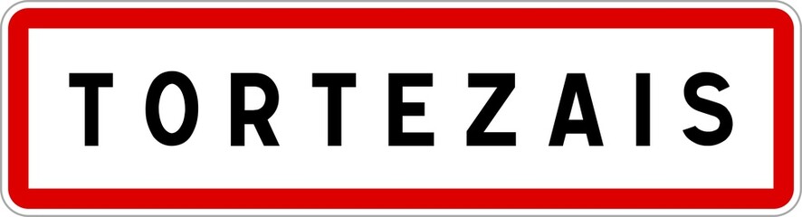 Panneau entrée ville agglomération Tortezais / Town entrance sign Tortezais
