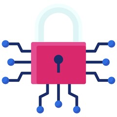 Cryptography icon, Blockchain related vector illustration
